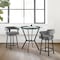 Armen Living Naomi and Lorin 3-Piece Counter Height Dining Set in Black Metal and Gray Faux Leather SETNMLRGRBL3 - alternate 6